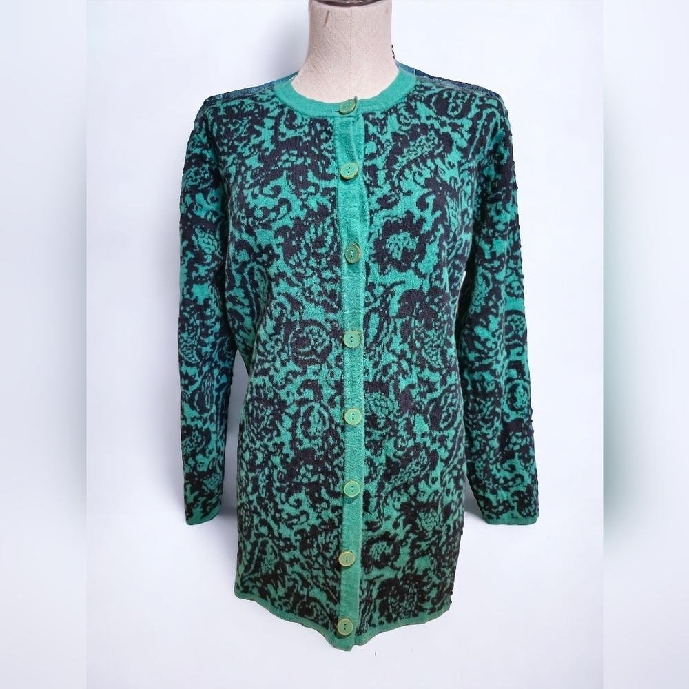 Isaac Mizrahi Live! Womens Long Green Sweater [L] - image 2